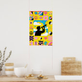 Jongen Met Telescoop Pop Art Poster (Keuken)