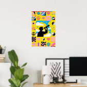 Jongen Met Telescoop Pop Art Poster (Thuiskantoor)