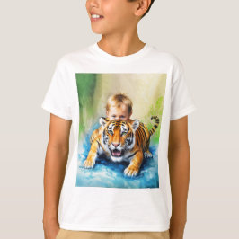 Jongen met tijger t-shirt