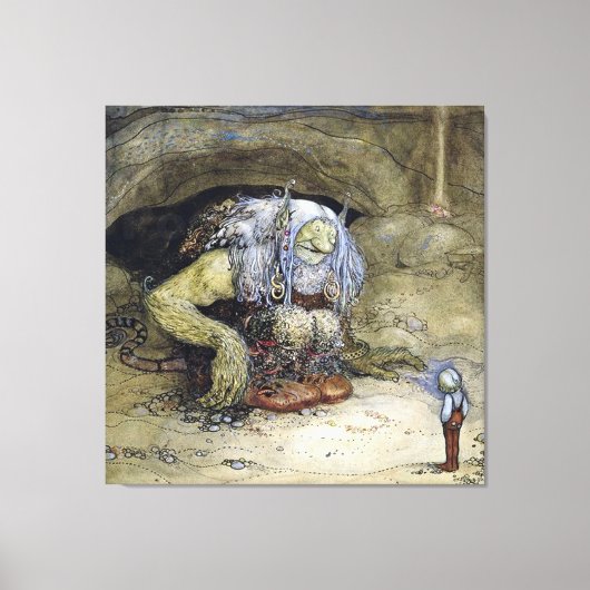 “Jongen met trol” van John Bauer Canvas Afdruk (Voorkant)