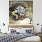 “Jongen met trol” van John Bauer Canvas Afdruk (Insitu (Slaapkamer))