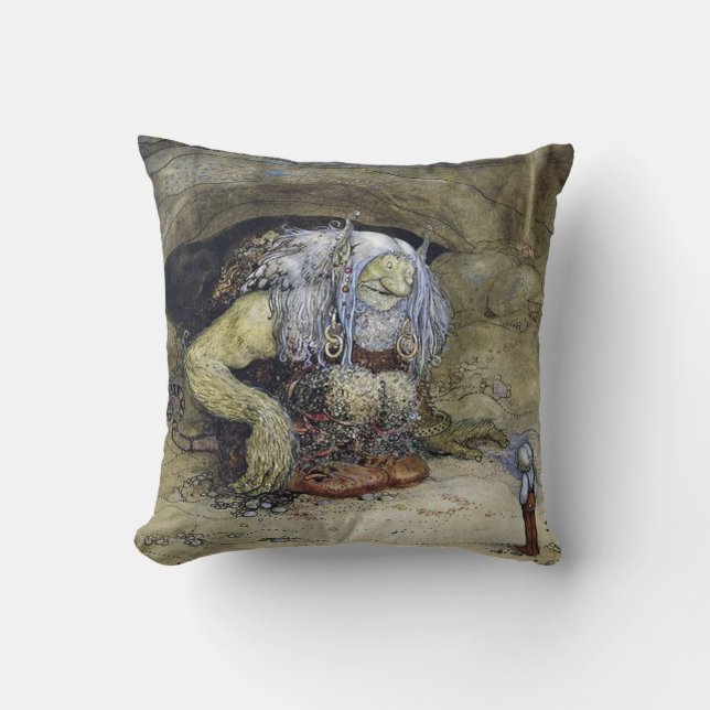 “Jongen met trol” van John Bauer Kussen (Voorkant)