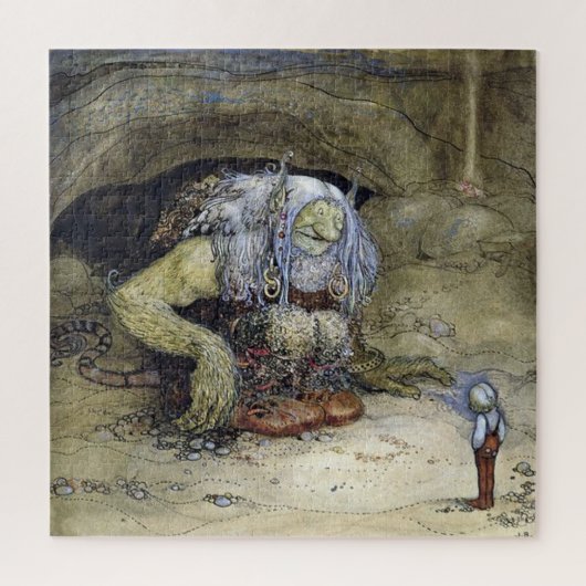 “Jongen met trol” van John Bauer Legpuzzel (Verticaal)
