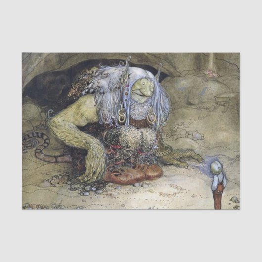 “Jongen met trol” van John Bauer Tissuepapier (Voorkant)