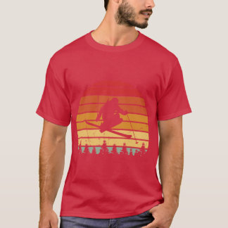 Jongen met vintage skis t-shirt