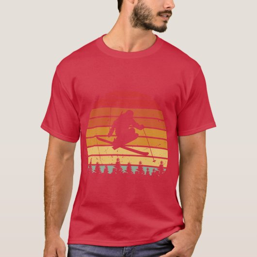 Jongen met vintage skis t-shirt (Voorkant)