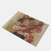 Jongen met Vuurwerk, Amerikaanse Vlag, Patriottisc Deurmat (Schuin)