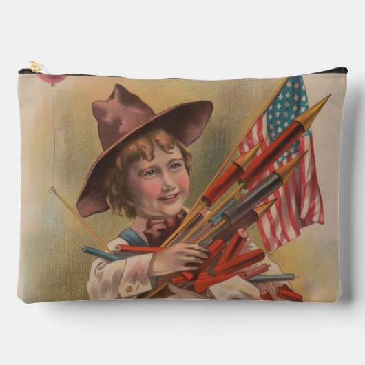 Jongen met Vuurwerk, Amerikaanse Vlag, Patriottisc Etui (Voorkant)