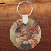 Jongen met Vuurwerk, Amerikaanse Vlag, Patriottisc Sleutelhanger (Voorkant)