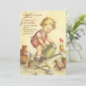 Jongen met water kunnen worden uitgenodigd kaart (Staand voorkant)