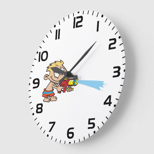 Jongen met Water Pistool Summer Fun Grote Klok (Hoek)