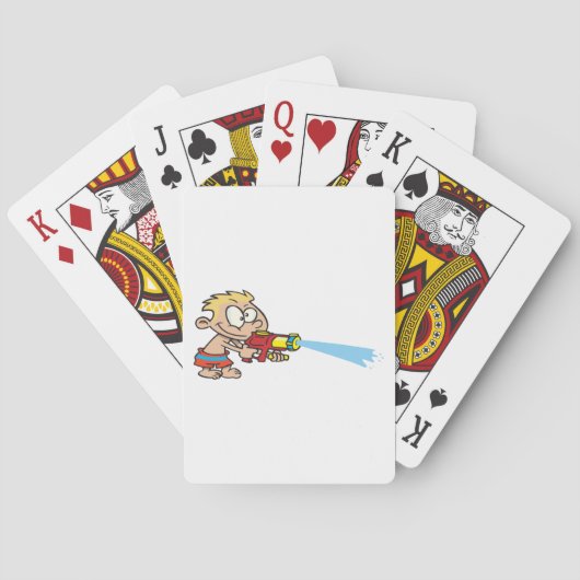 Jongen met Water Pistool Summer Fun Pokerkaarten (Achterkant)