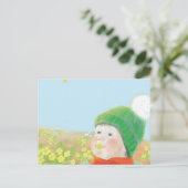 Jongen met wilde primroses briefkaart (Staand voorkant)