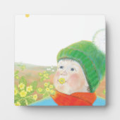 Jongen met wilde primroses fotoplaat (Voorkant)