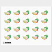 Jongen met wilde primroses ronde sticker (Vel)