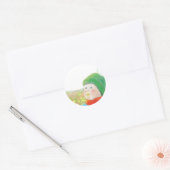 Jongen met wilde primroses ronde sticker (Envelop)