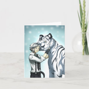 Jongen met witte tijger bedankkaart
