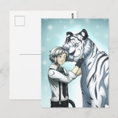 Jongen met witte tijger briefkaart (Voorkant / Achterkant)