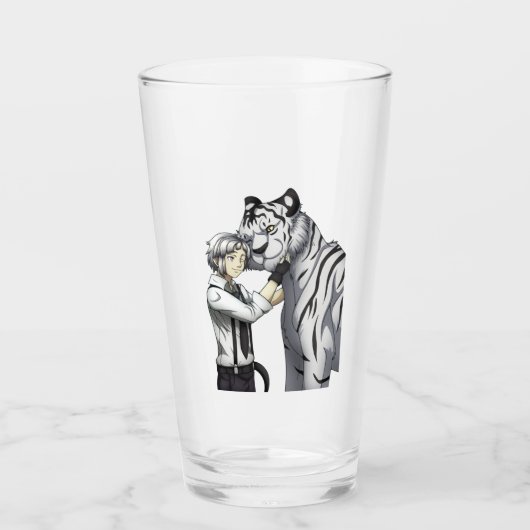 Jongen met witte tijger glas (Voorkant)