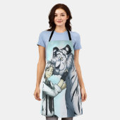 Jongen met witte tijger schort (Gedragen)