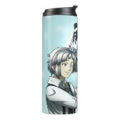 Jongen met witte tijger thermosbeker (Gedraaid links)