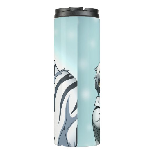 Jongen met witte tijger thermosbeker (Achterkant)