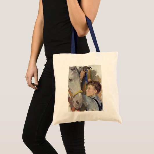  jongen met zijn blauwe lintje winnetje tote bag (Voorkant (product))
