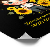 Jongen met zonnebloemen poster (Hoek)