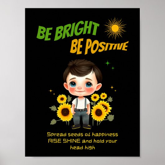 Jongen met zonnebloemen poster (Voorkant)