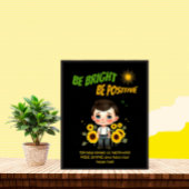 Jongen met zonnebloemen poster