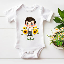Jongen met zonnebloemen romper