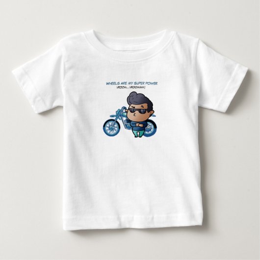 Jongen met zonnebril en motor T-shirt (Voorkant)