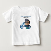 Jongen met zonnebril en T-shirt met motorfiets (Voorkant)