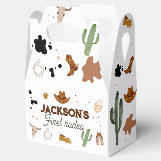 Jongen Mijn Eerste Rodeo Cowboy 1e Verjaardag Bedankdoosjes (Geopend)