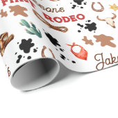 Jongen Mijn Eerste Rodeo Cowboy 1e Verjaardag Cadeaupapier (Rol Hoek)