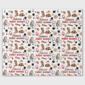 Jongen Mijn Eerste Rodeo Cowboy 1e Verjaardag Cadeaupapier (Vlak)