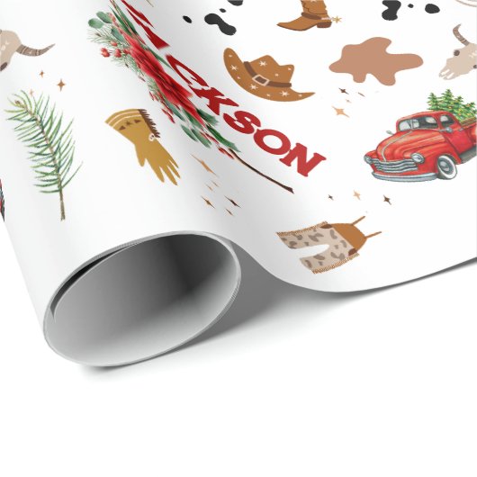 Jongen Mijn Eerste Rodeo Cowboy Kerstdag Cadeaupapier (Rol Hoek)