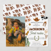 Jongen Mijn Eerste Rodeo foto Cowboy 1e Verjaardag Kaart (Voorkant / Achterkant)