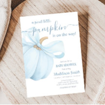 Jongen Minimalistisch Kleine Pompoen Baby Shower