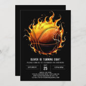 Jongen Modern Boho Basketbal Verjaardag Kaart (Voorkant / Achterkant)