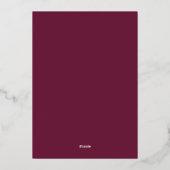 Jongen Modern Burgundy Gold Graduation Party Folie Uitnodiging (Achterkant)