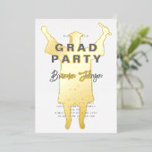 Jongen Modern Gold Graduation Party Folie Uitnodiging (Staand Voorkant)