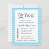 Jongen, Modern, minimalistisch, Baby shower uitnod Kaart (Voorkant)