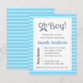 Jongen, Modern, minimalistisch, Baby shower uitnod Kaart (Voorkant / Achterkant)