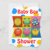 Jongen Monster Baby shower Kaart (Voorkant)