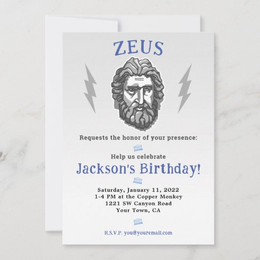 Jongen Mythology Birthday Invite: Uitnodiging van (Voorkant)