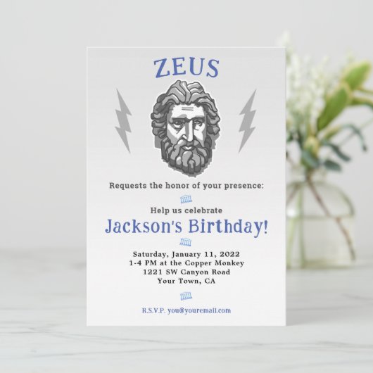 Jongen Mythology Birthday Invite: Uitnodiging van  (Staand voorkant)