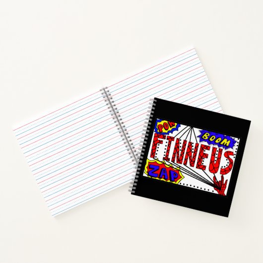 Jongen naam Finneus Spider Super Powers Notitieboek (Binnen)