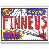 Jongen naam Finneus Sticker (Voorkant)