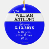 Jongen naam Hallo tegen de wereld Groen Blauw Keramisch Ornament (Achterkant)